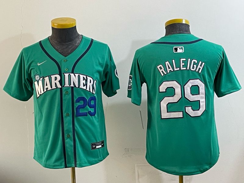 Youth Seattle Mariners #29 Raleigh Green Game 2026 Nike MLB Jersey style 04->youth mlb jersey->Youth Jersey